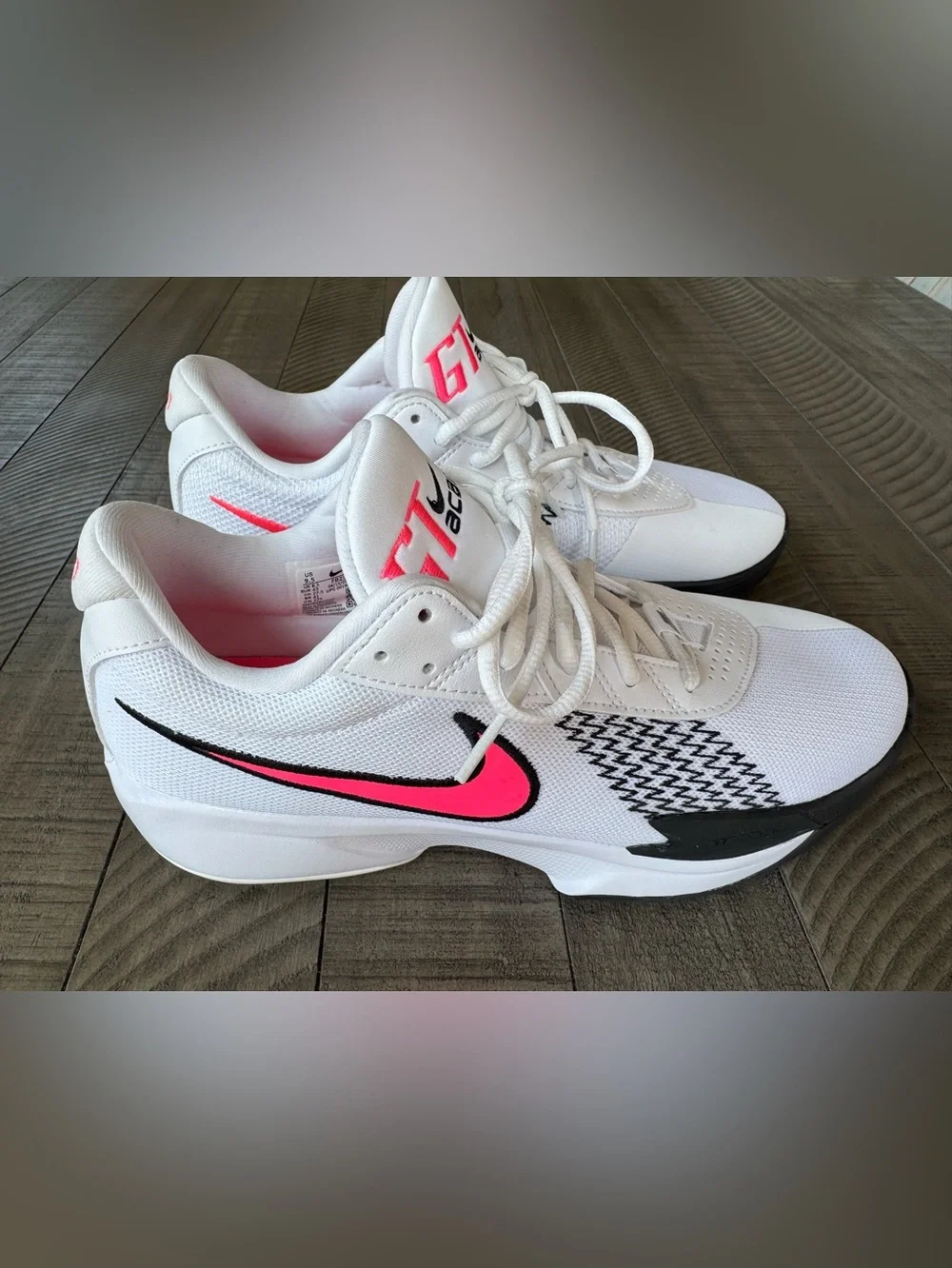 Nike Air Zoom G.T. Cut Academy EP White/Black/Pink Basketball Men’s Size 9.5
